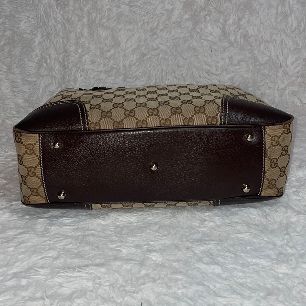 Gucci Princy Canvas & Leather Guccissima Monogram Medium Shoulder Tote Bag Brown - Picture 11 of 17
